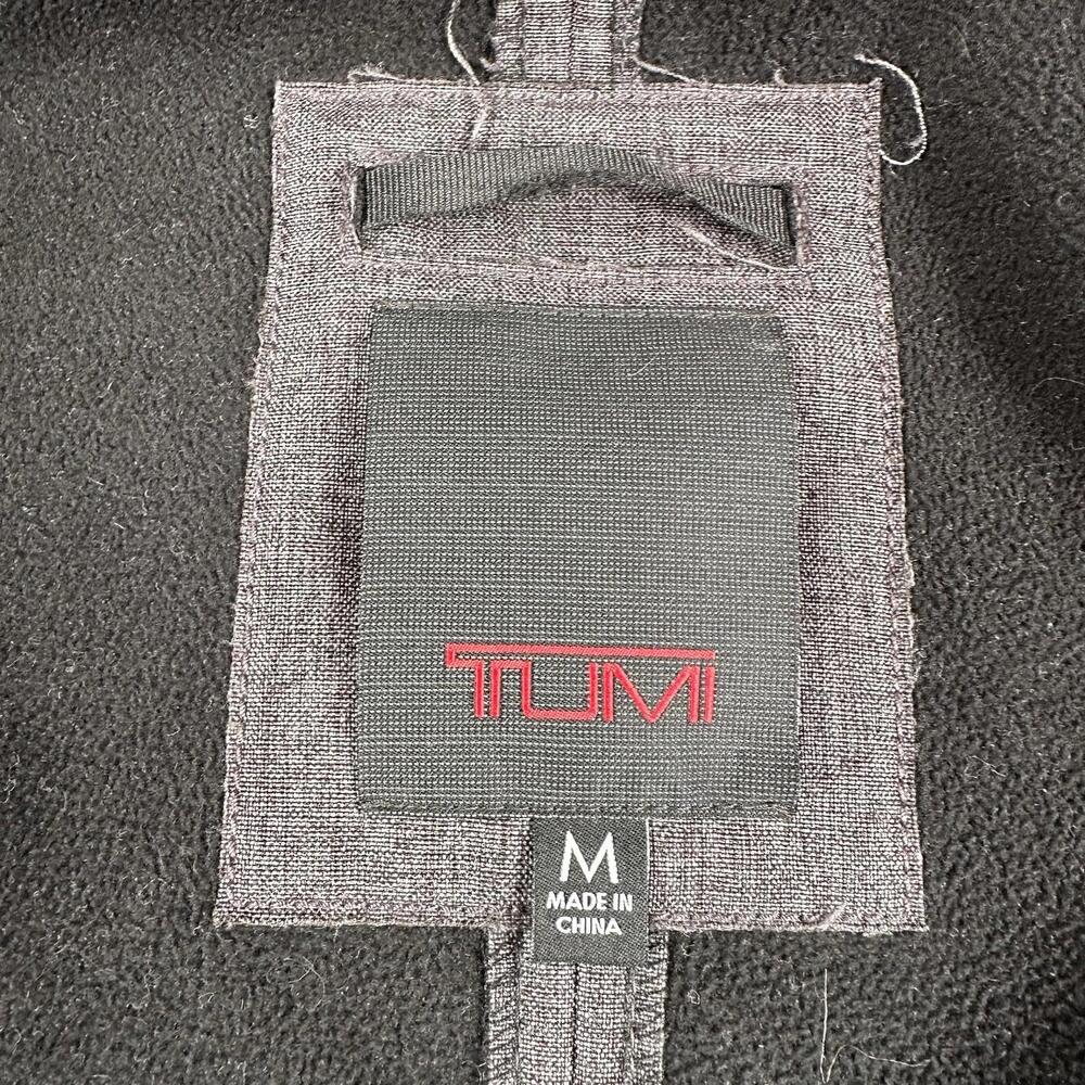 Tumi Jacket Mens Medium Gray Black Tech Fleece Long Parka Hooded Gorpcore - Picture 4 of 8